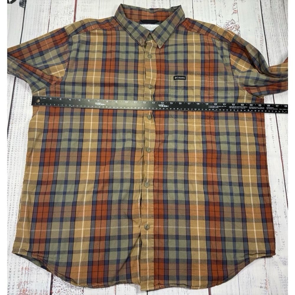 Columbia Button Up Shirt Mens Size XL Rapid Rivers II Tan Plaid Long Sleeve - Picture 6 of 6